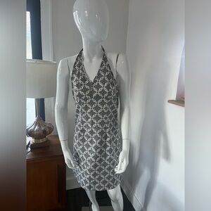 Reitmans Black and White Backless Halter Dress